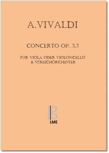 VIVALDI, Concerto (after op.3,3), vla or cello & string orchestra