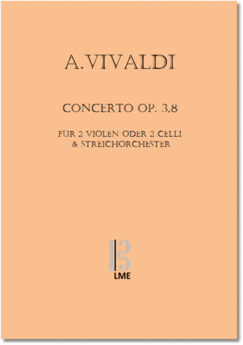 VIVALDI, Double concerto (after op.3,8), Vla or cello & string orchestra